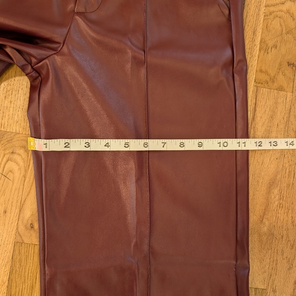SOHO Apparel Burgundy Faux Leather Pants Women’s Medium - NWT - Picture 12 of 16